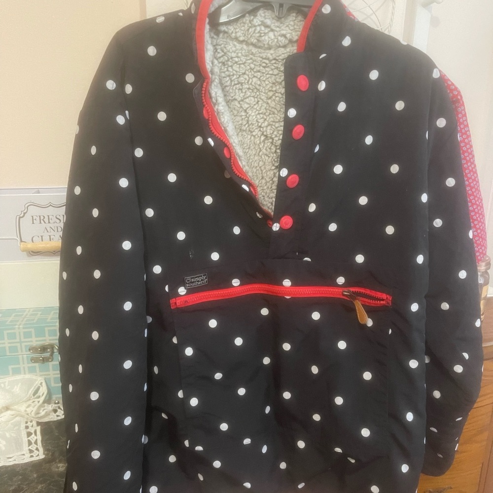 Simply Southern pullover reversible jacket with Sherpa